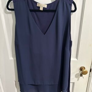 MICHAEL Michael Kors Deep Blue V-Neck Blouse